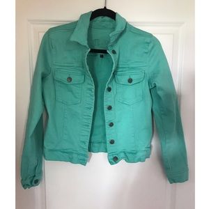 turquoise green jacket